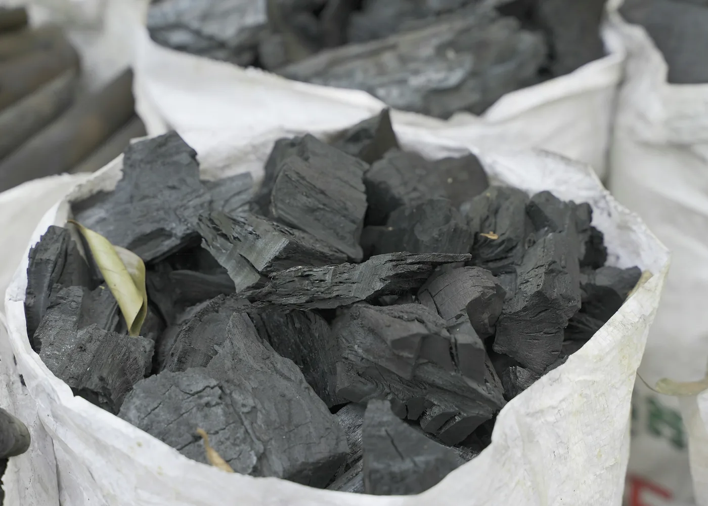 Coconut shell charcoal prepared for briquette production